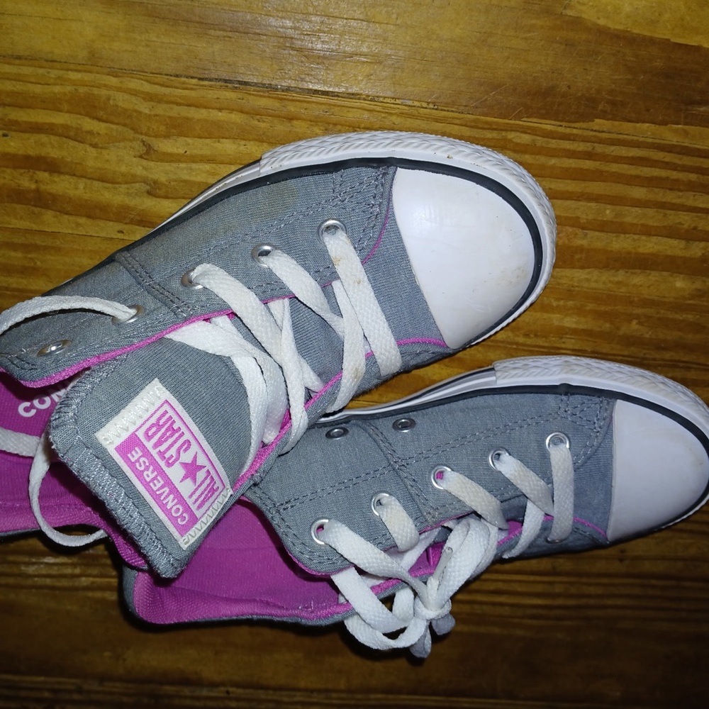 Converse Gray and Pink Chuck Taylor Sneakers